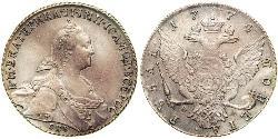 1 Ruble 俄罗斯帝国 (1721 - 1917) 銀 叶卡捷琳娜二世 (1729-1796)