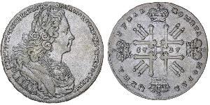 1 Ruble 俄罗斯帝国 (1721 - 1917) 銀 Peter II (1715-1730)