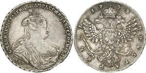 1 Ruble 俄罗斯帝国 (1721 - 1917) 銀 安娜·伊凡诺芙娜·罗曼诺娃 (1693-1740)