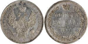 1 Ruble 俄罗斯帝国 (1721 - 1917) 銀 Nicholas I of Russia (1796-1855)