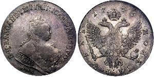 1 Ruble 俄罗斯帝国 (1721 - 1917) 銀 Jelisaweta I Petrowna (1709-1762)