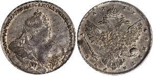 1 Ruble 俄罗斯帝国 (1721 - 1917) 銀 安娜·伊凡诺芙娜·罗曼诺娃 (1693-1740)