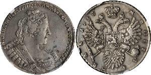 1 Ruble 俄罗斯帝国 (1721 - 1917) 銀 安娜·伊凡诺芙娜·罗曼诺娃 (1693-1740)