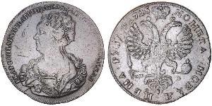 1 Ruble 俄罗斯帝国 (1721 - 1917) 銀 叶卡捷琳娜一世 (1684 - 1727)