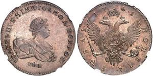 1 Ruble 俄罗斯帝国 (1721 - 1917) 銀 Ivan VI Antonovich (1740-1764)