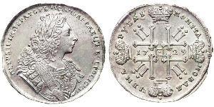 1 Ruble 俄罗斯帝国 (1721 - 1917) 銀 Peter II (1715-1730)