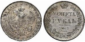 1 Ruble 俄罗斯帝国 (1721 - 1917) 銀 Nicholas I of Russia (1796-1855)