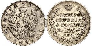 1 Ruble 俄罗斯帝国 (1721 - 1917) 銀 亚历山大一世 (俄国)  (1777-1825)