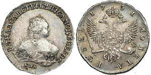 1 Ruble 俄罗斯帝国 (1721 - 1917) 銀 Jelisaweta I Petrowna (1709-1762)