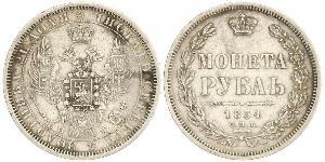 1 Ruble 俄罗斯帝国 (1721 - 1917) 銀 Nicholas I of Russia (1796-1855)