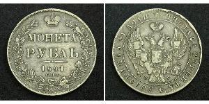 1 Ruble 俄罗斯帝国 (1721 - 1917) 銀 Nicholas I of Russia (1796-1855)