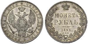 1 Ruble 俄罗斯帝国 (1721 - 1917) 銀 Nicholas I of Russia (1796-1855)