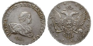 1 Ruble 俄罗斯帝国 (1721 - 1917) 銀 Ivan VI Antonovich (1740-1764)