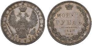 1 Ruble 俄罗斯帝国 (1721 - 1917) 銀 Nicholas I of Russia (1796-1855)