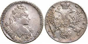 1 Ruble 俄罗斯帝国 (1721 - 1917) 銀 安娜·伊凡诺芙娜·罗曼诺娃 (1693-1740)