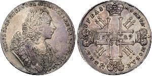 1 Ruble 俄罗斯帝国 (1721 - 1917) 銀 Peter II (1715-1730)