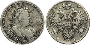 1 Ruble 俄罗斯帝国 (1721 - 1917) 銀 安娜·伊凡诺芙娜·罗曼诺娃 (1693-1740)