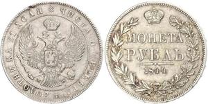 1 Ruble 俄罗斯帝国 (1721 - 1917) 銀 Nicholas I of Russia (1796-1855)