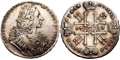 1 Ruble 俄罗斯帝国 (1721 - 1917) 銀 Peter II (1715-1730)