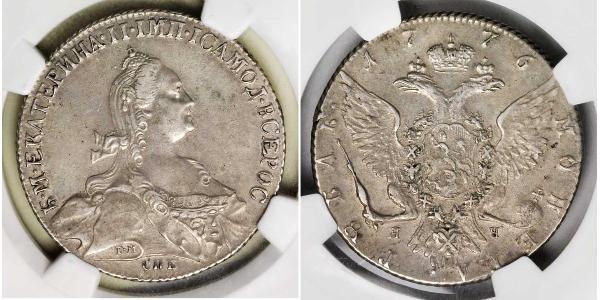 1 Ruble 俄罗斯帝国 (1721 - 1917) 銀 叶卡捷琳娜二世 (1729-1796)
