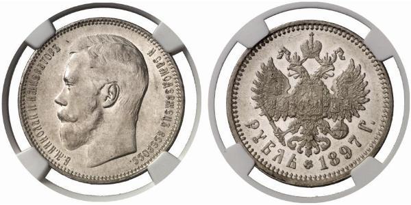 1 Ruble 俄罗斯帝国 (1721 - 1917) 銀 尼古拉二世 (俄罗斯) (1868-1918)