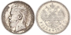 1 Rublo Impero russo (1720-1917) Argento Nicola II (1868-1918)