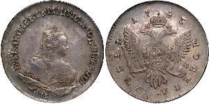 1 Rublo Impero russo (1720-1917) Argento Elisabetta I (1709-1762)