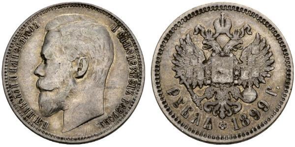1 Rublo Impero russo (1720-1917) Argento Nicola II (1868-1918)