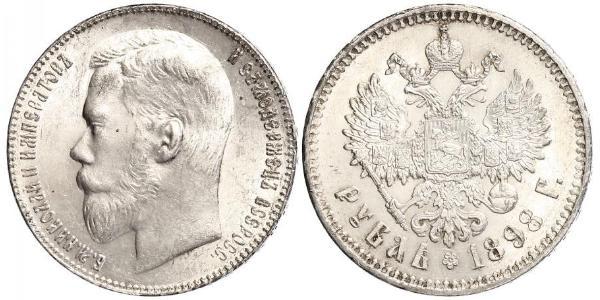 1 Rublo Impero russo (1720-1917) Argento Nicola II (1868-1918)