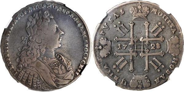 1 Rublo Impero russo (1720-1917) Argento Pietro II (1715-1730)