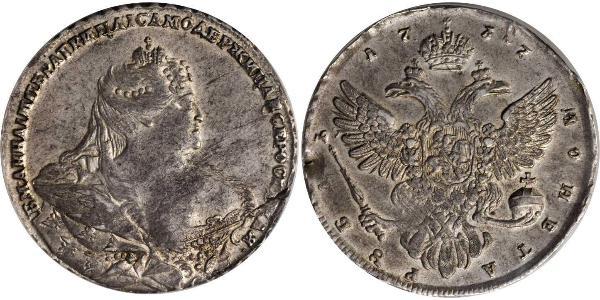1 Rublo Impero russo (1720-1917) Argento Anna Ivanovna (1693-1740)