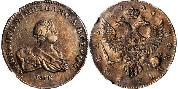 1 Rublo Impero russo (1720-1917) Argento Ivan VI Romanov (1740-1764)