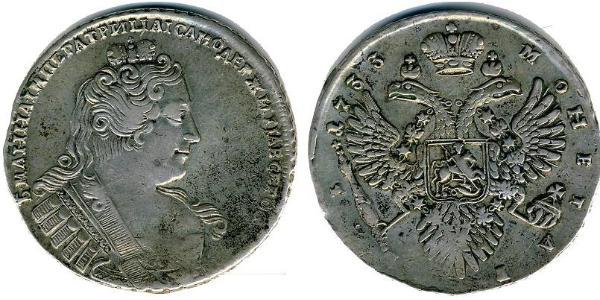 1 Rublo Impero russo (1720-1917) Argento Anna Ivanovna (1693-1740)