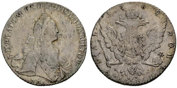 1 Rublo Impero russo (1720-1917) Argento Caterina II (1729-1796)