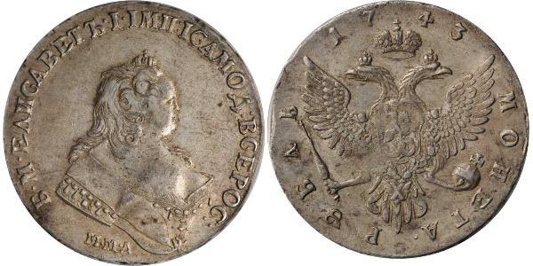 1 Rublo Impero russo (1720-1917) Argento Elisabetta I (1709-1762)