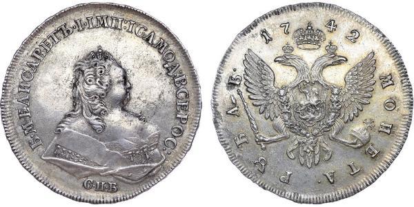 1 Rublo Impero russo (1720-1917) Argento Elisabetta I (1709-1762)
