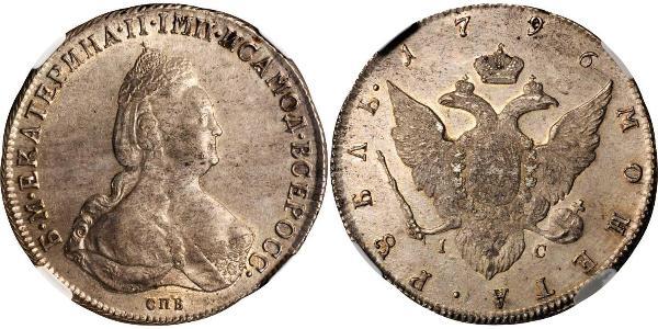 1 Rublo Impero russo (1720-1917) Argento Caterina II (1729-1796)