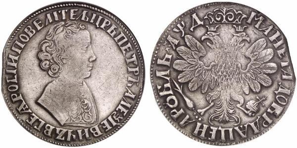 1 Rublo Impero russo (1720-1917) Argento Pietro I di Russia(1672-1725)
