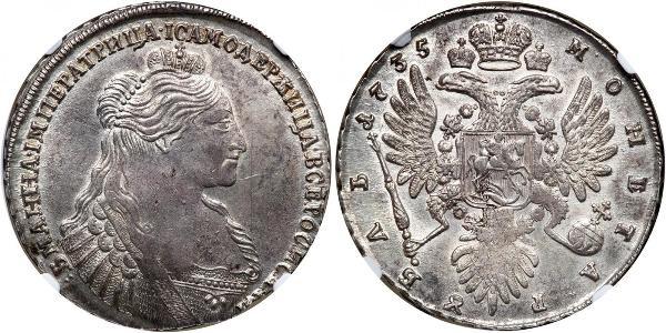 1 Rublo Impero russo (1720-1917) Argento Anna Ivanovna (1693-1740)