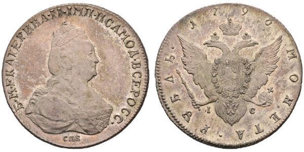 1 Rublo Impero russo (1720-1917) Argento Caterina II (1729-1796)