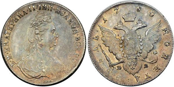 1 Rublo Impero russo (1720-1917) Argento Caterina II (1729-1796)