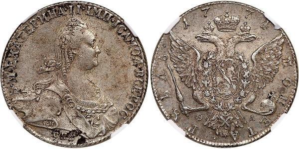1 Rublo Impero russo (1720-1917) Argento Caterina II (1729-1796)