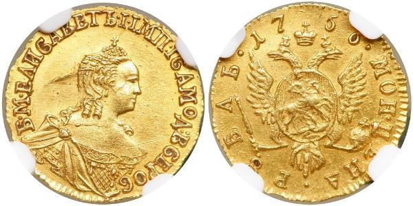 1 Rublo Impero russo (1720-1917) Oro Elisabetta I (1709-1762)