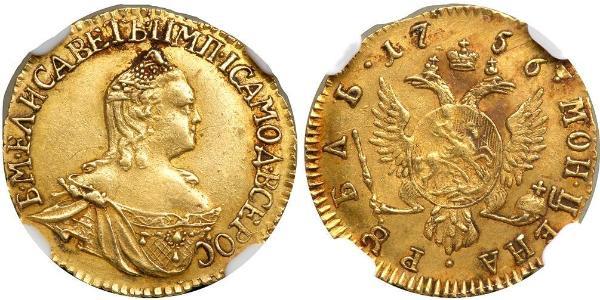 1 Rublo Impero russo (1720-1917) Oro Elisabetta I (1709-1762)