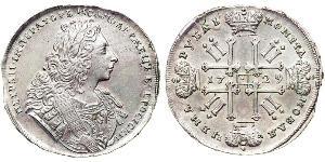 1 Rublo Imperio ruso (1720-1917) Plata Pedro II (1715-1730)