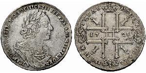 1 Rublo Imperio ruso (1720-1917) Plata Pedro I de Rusia(1672-1725)
