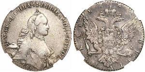 1 Rublo Imperio ruso (1720-1917) Plata Catalina II (1729-1796)