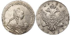 1 Rublo Imperio ruso (1720-1917) Plata Isabel I (1709-1762)