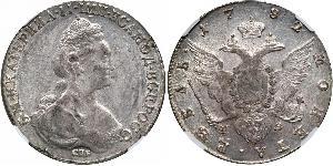 1 Rublo Imperio ruso (1720-1917) Plata Catalina II (1729-1796)