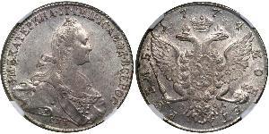 1 Rublo Imperio ruso (1720-1917) Plata Catalina II (1729-1796)